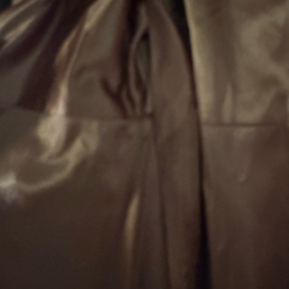 Brown Leather and Suede Jacket with fur trim silk lined - Picture 6 of 11